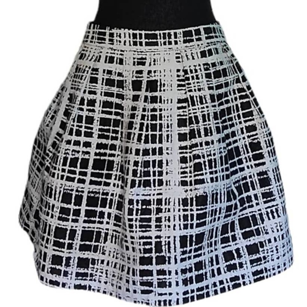 Sparkle & Fade Black and White Plaid Mini Skirt